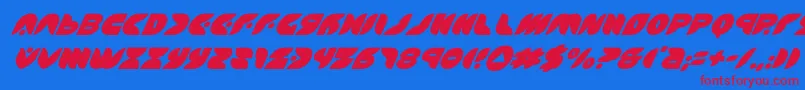 フォントpuffangelsuperital – 赤い文字の青い背景