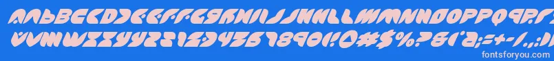puffangelsuperital Font – Pink Fonts on Blue Background