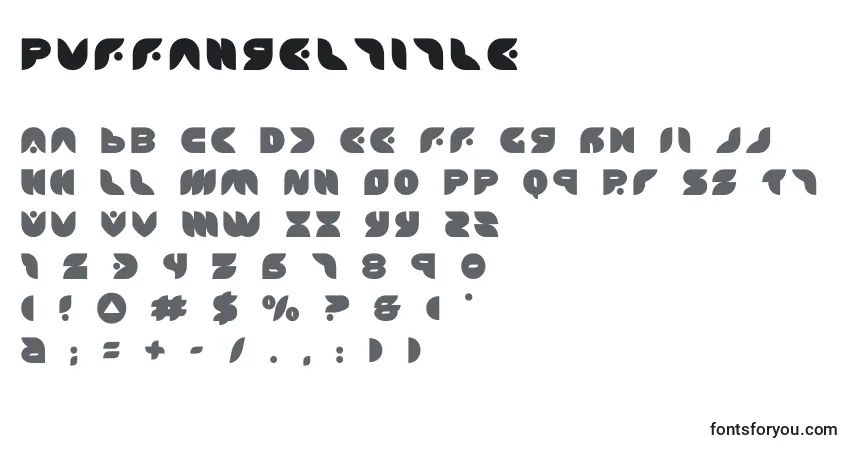 A fonte Puffangeltitle (137477) – alfabeto, números, caracteres especiais