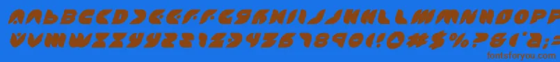 More about puffangeltitleital Font puffangeltitleital Font – Brown Fonts on Blue Background