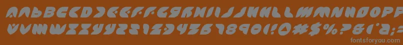 puffangeltitleital-Schriftart – Graue Schriften auf braunem Hintergrund