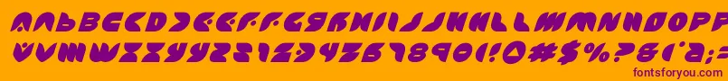 puffangeltitleital-Schriftart – Violette Schriften auf orangefarbenem Hintergrund