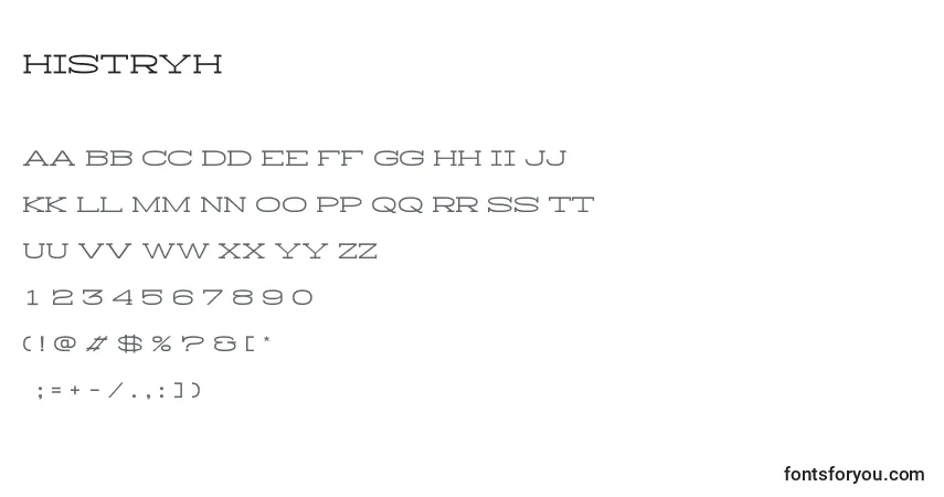 Fuente HistryH - alfabeto, números, caracteres especiales