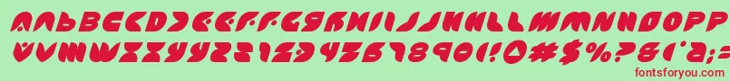 Fonte puffangeltitleital – fontes vermelhas em um fundo verde