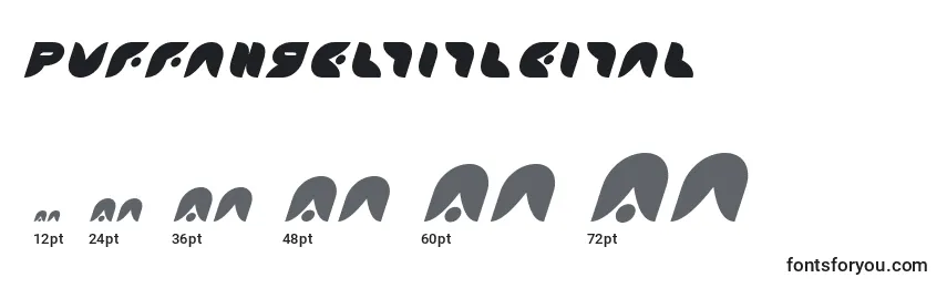 Größen der Schriftart Puffangeltitleital (137480)