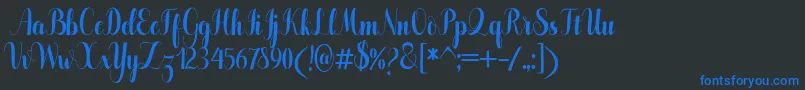 Pugsley Font – Blue Fonts on Black Background