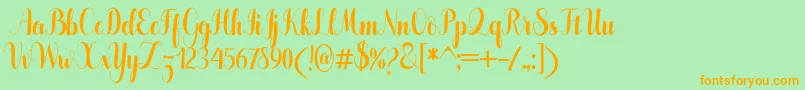 Pugsley Font – Orange Fonts on Green Background