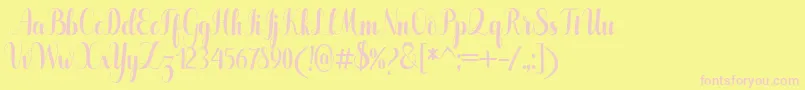 Pugsley Font – Pink Fonts on Yellow Background