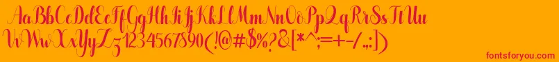 Pugsley Font – Red Fonts on Orange Background