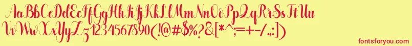 Pugsley Font – Red Fonts on Yellow Background