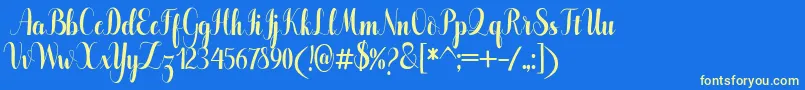 Pugsley Font – Yellow Fonts on Blue Background