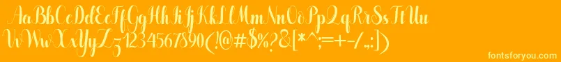 Pugsley Font – Yellow Fonts on Orange Background