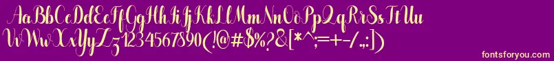 Pugsley Font – Yellow Fonts on Purple Background