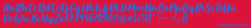 Шрифт Pulen Font by Rifki 7NTypes – синие шрифты на красном фоне