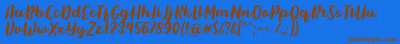 Saiba mais sobre a fonte Pulen Font by Rifki 7NTypes Fonte Pulen Font by Rifki 7NTypes – fontes marrons em um fundo azul