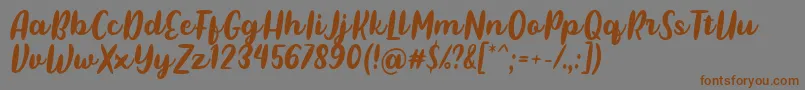 Pulen Font by Rifki 7NTypes-Schriftart – Braune Schriften auf grauem Hintergrund