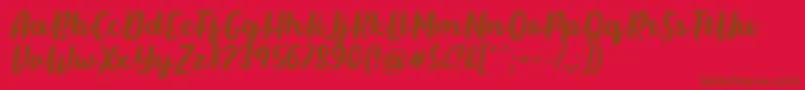 Czcionka Pulen Font by Rifki 7NTypes – brązowe czcionki na czerwonym tle
