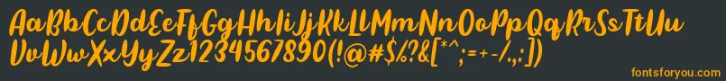 フォントPulen Font by Rifki 7NTypes – 黒い背景にオレンジの文字