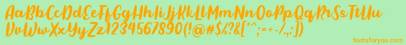Шрифт Pulen Font by Rifki 7NTypes – оранжевые шрифты на зелёном фоне