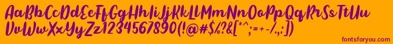 Шрифт Pulen Font by Rifki 7NTypes – фиолетовые шрифты на оранжевом фоне