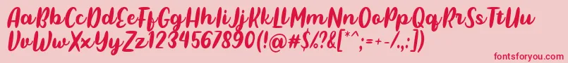 Pulen Font by Rifki 7NTypes Font – Red Fonts on Pink Background