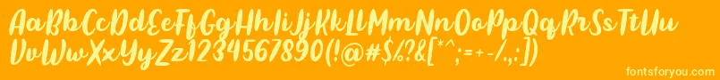 Pulen Font by Rifki 7NTypes-fontti – keltaiset fontit oranssilla taustalla