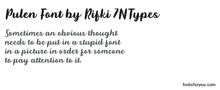 Überblick über die Schriftart Pulen Font by Rifki 7NTypes
