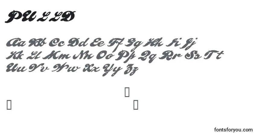 Czcionka PULLD    (137483) – alfabet, cyfry, specjalne znaki