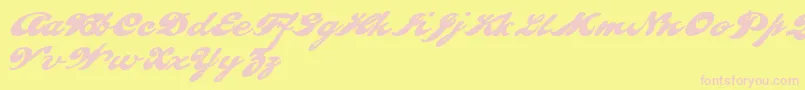 PULLD    Font – Pink Fonts on Yellow Background
