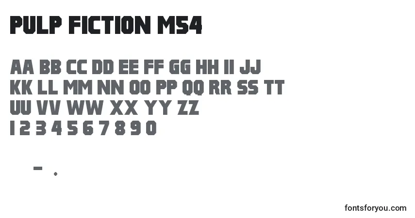A fonte Pulp Fiction M54 – alfabeto, números, caracteres especiais