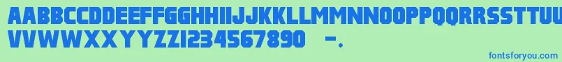 Pulp Fiction M54 Font – Blue Fonts on Green Background