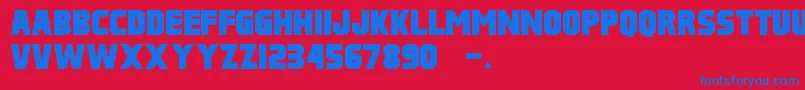 Pulp Fiction M54 Font – Blue Fonts on Red Background