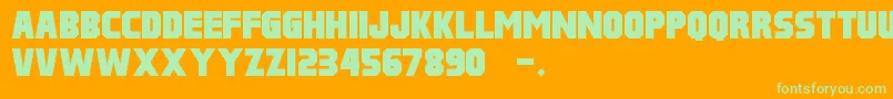 Pulp Fiction M54 Font – Green Fonts on Orange Background