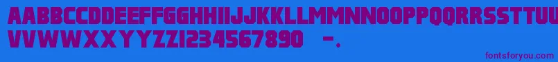 Pulp Fiction M54 Font – Purple Fonts on Blue Background