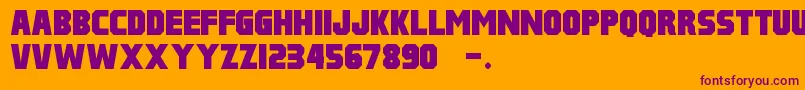 Pulp Fiction M54 Font – Purple Fonts on Orange Background