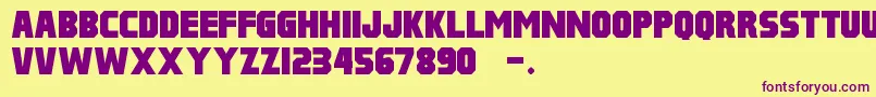 Pulp Fiction M54 Font – Purple Fonts on Yellow Background