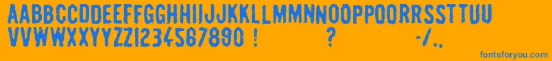 Pulp Headlines Font – Blue Fonts on Orange Background