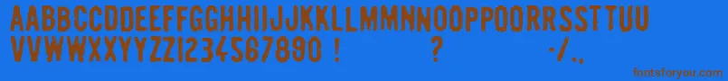 Pulp Headlines-fontti – ruskeat fontit sinisellä taustalla