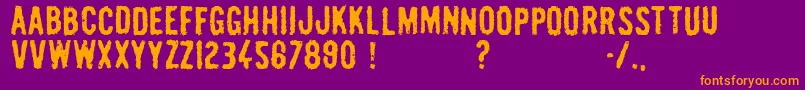 Pulp Headlines Font – Orange Fonts on Purple Background