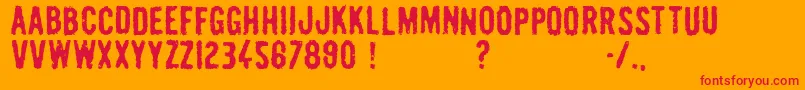 Fonte Pulp Headlines – fontes vermelhas em um fundo laranja