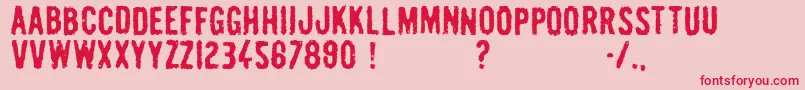 Pulp Headlines Font – Red Fonts on Pink Background