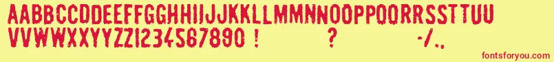 Pulp Headlines Font – Red Fonts on Yellow Background