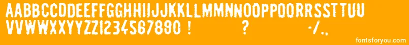 Pulp Headlines Font – White Fonts on Orange Background