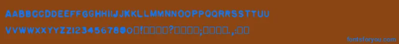 Pulp plain Font – Blue Fonts on Brown Background