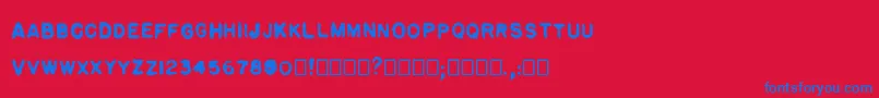 Pulp plain Font – Blue Fonts on Red Background