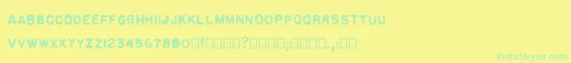 Pulp plain Font – Green Fonts on Yellow Background