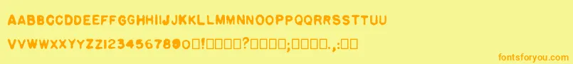 Pulp plain Font – Orange Fonts on Yellow Background
