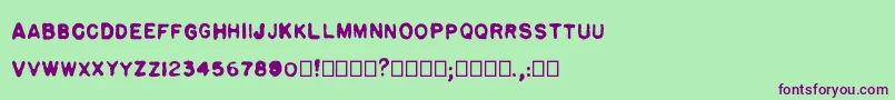 Pulp plain Font – Purple Fonts on Green Background