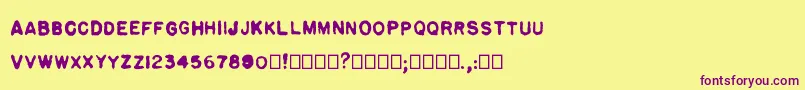 Pulp plain Font – Purple Fonts on Yellow Background