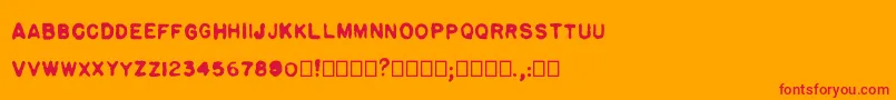 Pulp plain Font – Red Fonts on Orange Background
